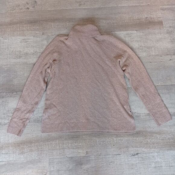 J. Crew Supersoft Turtleneck Sweater Wool Blend Sz S Tan Brown Extra Soft - Picture 1 of 6